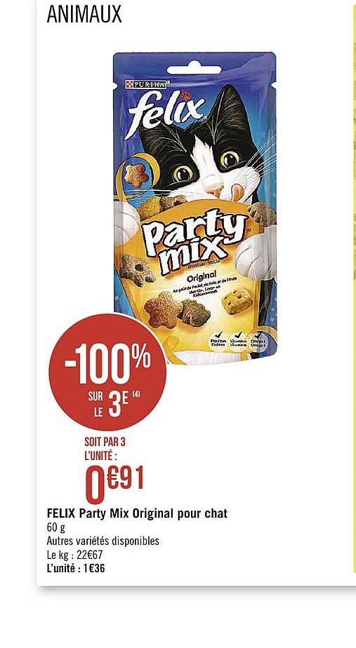 Felix Party Mix Original Pour Chat -100% Sur Le 3e