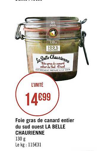 foie gras de canard entier du sud ouest la belle chaurienne