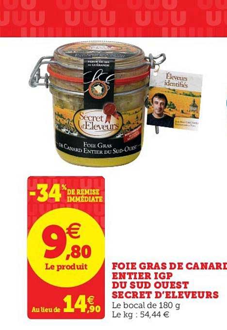 foie gras de canari entier igp du sud ouest secret d'éleveurs -34% de remise immédiate