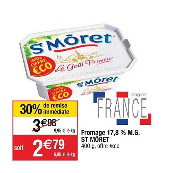 fromage 17,8 % m.g. st môret
