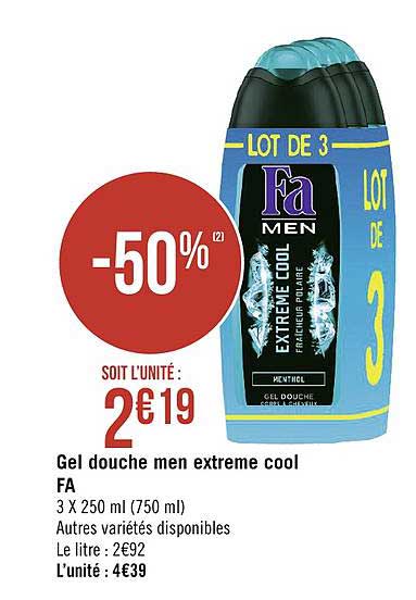 Gel Douche Men Extreme Cool Fa