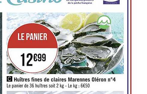 huîtres fines de claires marennes oléron n° 4