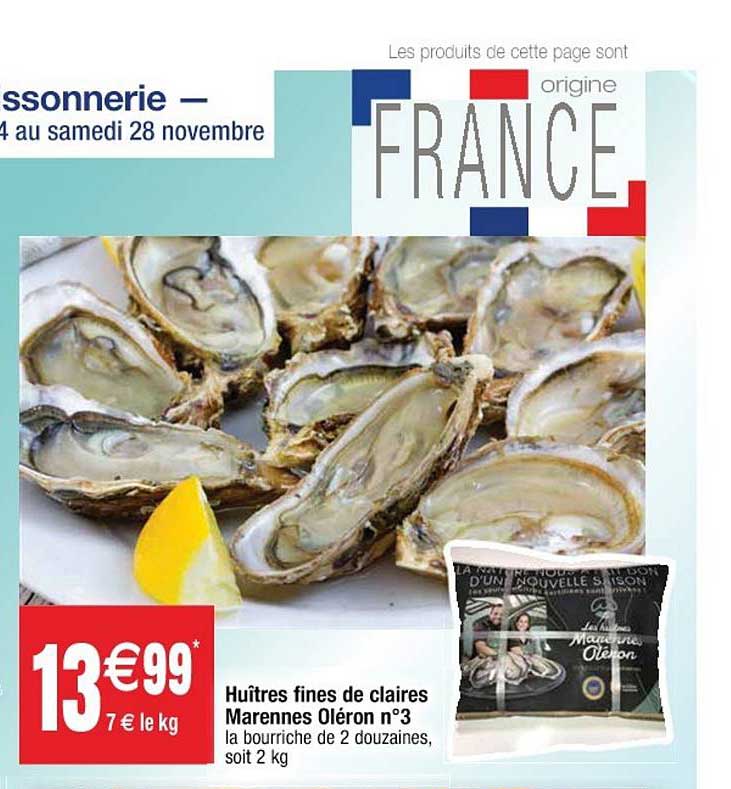 huîtres fines de claires marennes oléron n°3