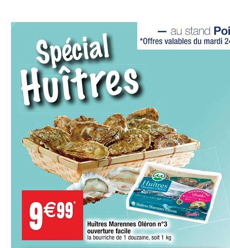 huîtres marennes oléron n°3 ouverture facile