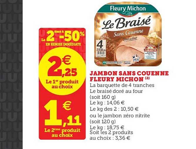jambon sans couenne fleury michon