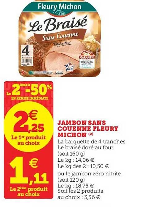 jambon sans couenne fleury michon