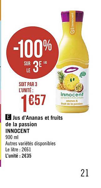 jus d'ananas et fruits de la passion innocent