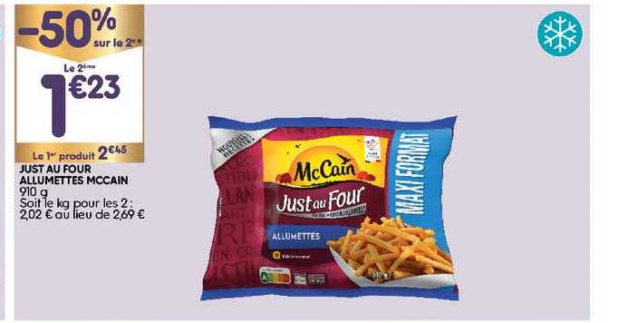 just au four allumettes mccain -50% sur le 2e