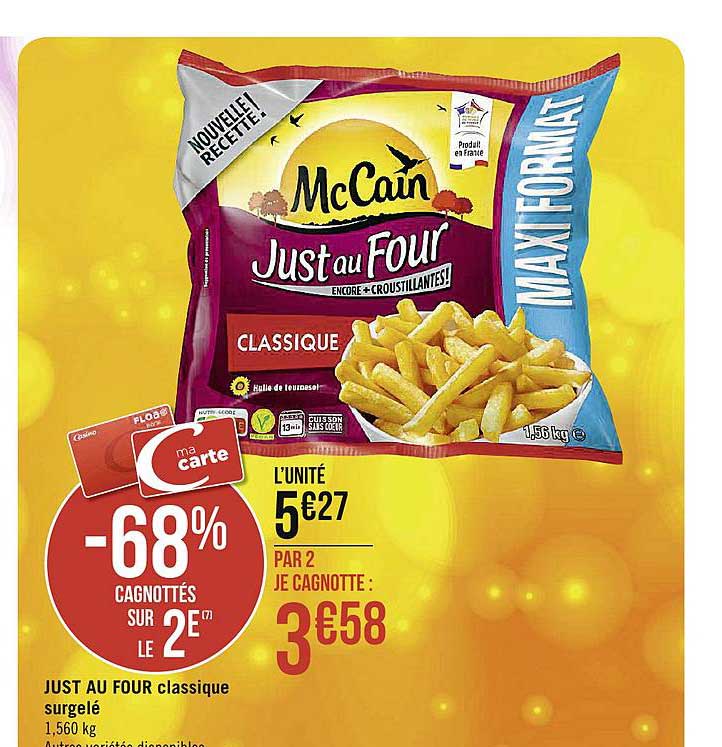 just au four classique surgelé -68% sur le 2e