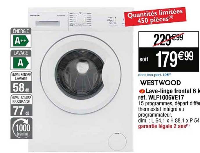 lave linge frontal 6 kg