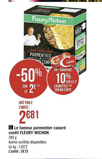 Le Fameux Parmentier Canard Confit Fleury Michon