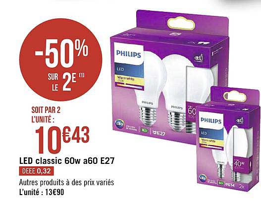 led classic 60w a60 e27