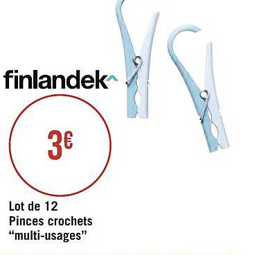 lot de 12 pinces crochets "multi-usages" finlandek^