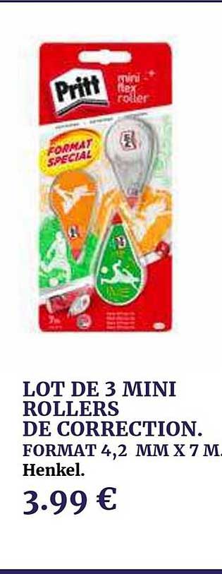 lot de 3 mini rollers de correction henkel