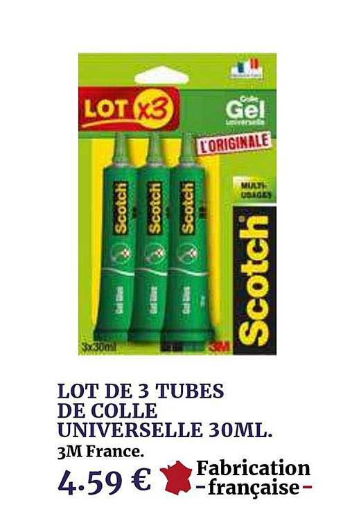 lot de 3 tubes de colle universelle 30ml 3m france
