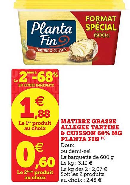 matière grasse allégée tartine & cuisson 60% mg planta fin