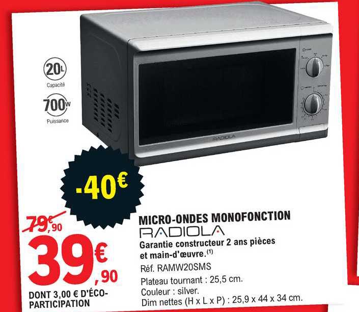 micro ondes monofonction radiola