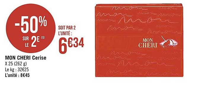 mon cheri cerise -50% sur le 2e