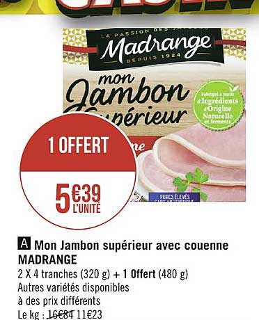 mon jambon supérieur avec couenne madrange