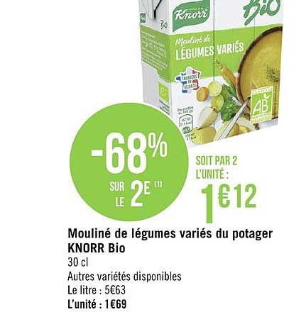 mouliné de légumes variés du potager knorr bio