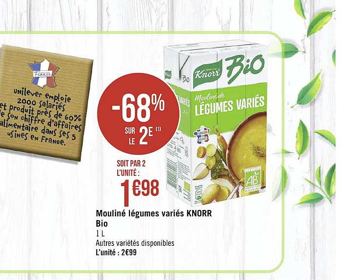 mouliné légumes variés knorr bio