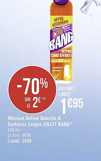 mousse active douche & surface larges cillit bang