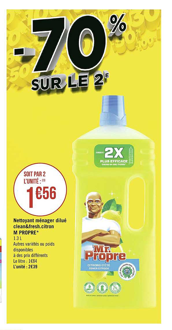 nettoyant ménager dilué clean&fresh citron m. propre