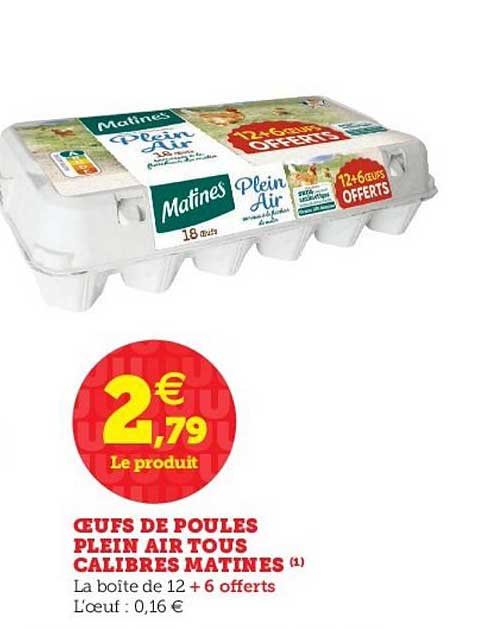 œufs de poules plein air tous calibres matines