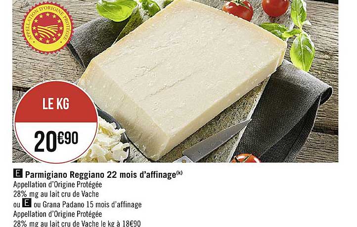 parmigiano reggiano 22 mois d'affinage