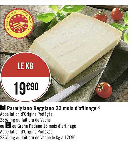 parmigiano reggiano 22 mois d'affinage