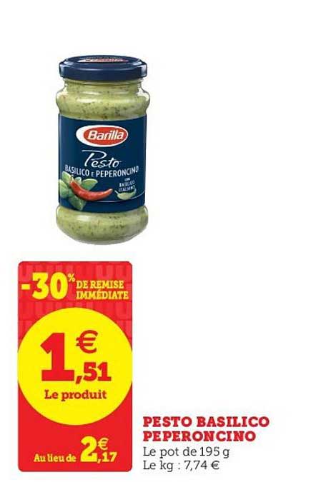 Pesto Basilico Peperoncino -30% De Remise Immédiate