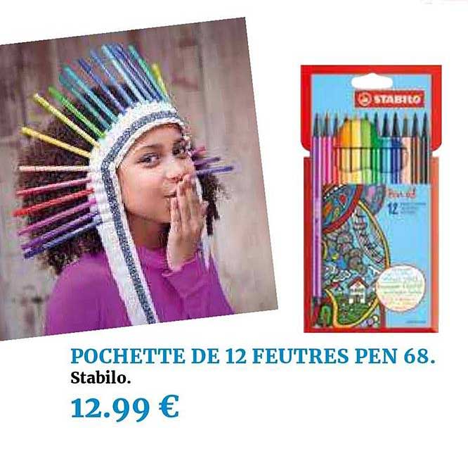Pochette De 12 Feutres Pen 68 Stabilo