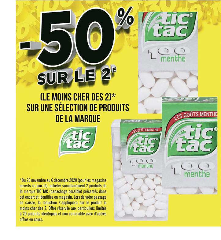 produits de la marque tic tac