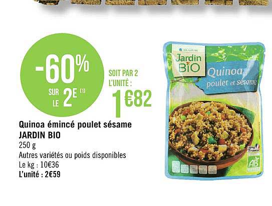 Quinoa émincé Poulet Sésame Jardin Bio