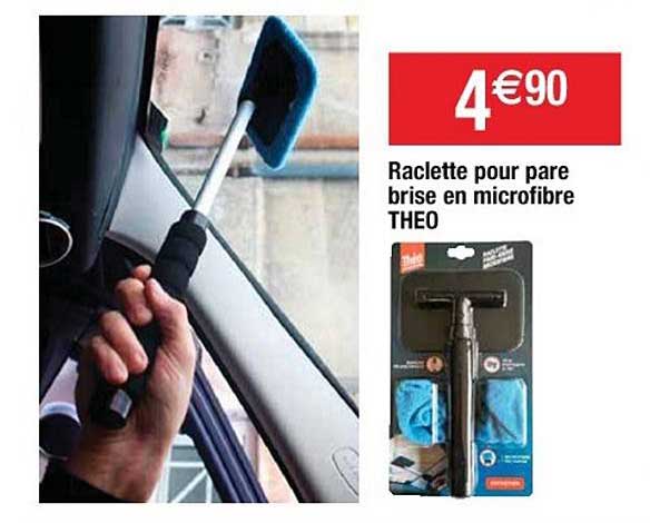 raclette pour pare brise en microfibre theo