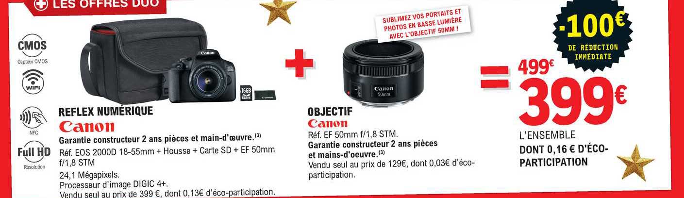 reflex numérique canon + objectif canon