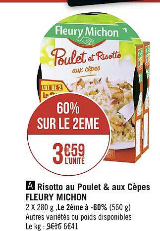 risotto au poulet & aux cèpes fleury michon