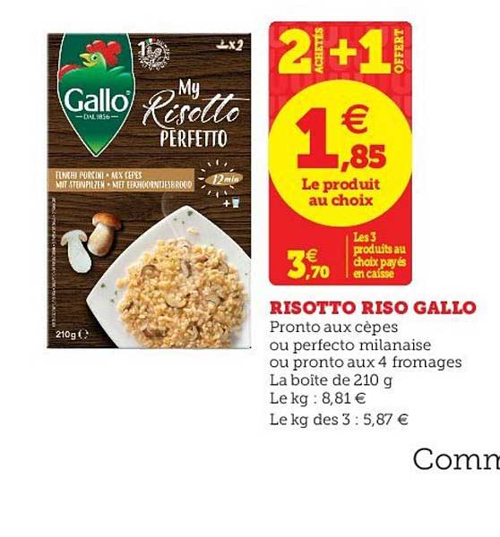 risotto riso gallo 2 achetés + 1 offert