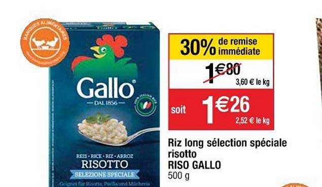 riz long sélection spéciale risotto riso gallo