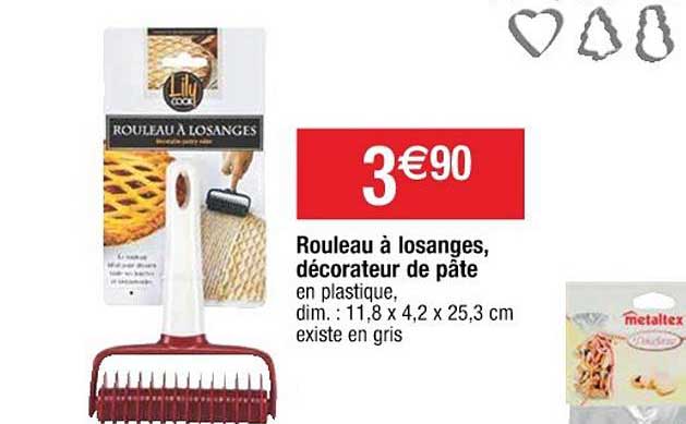 rouleau à losanges lily cock, décorateur de pâte