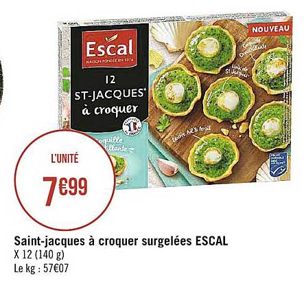 saint jacques à croquer surgelées escal