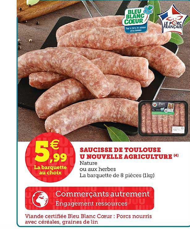 saucisse de toulouse nouvelle agriculture