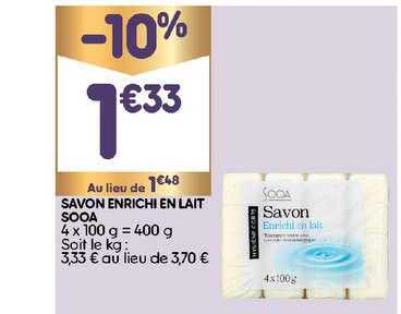 savon enrichi en lait sooa