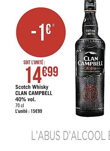 scotch whisky clan campbell 40% vol.