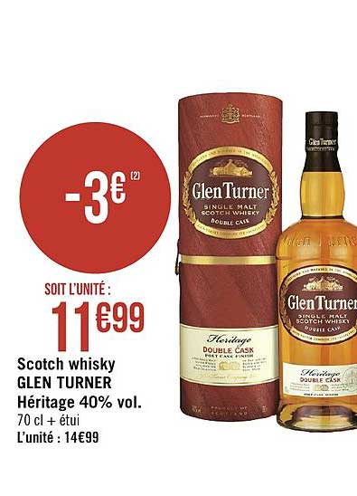 scotch whisky glen turner héritage 40% vol.