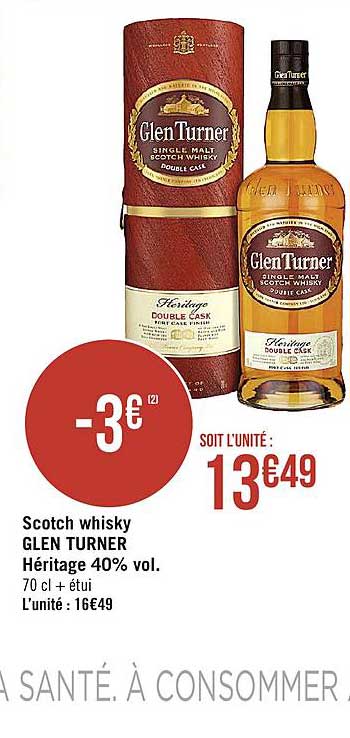 scotch whisky glen turner héritage 40% vol.