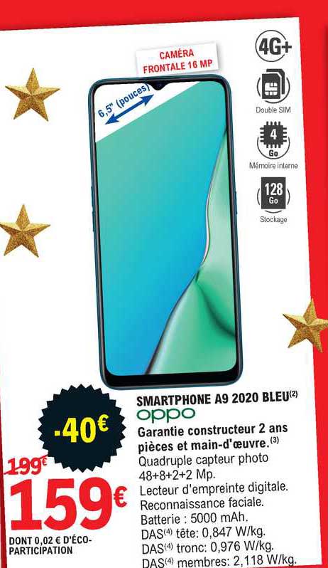 Smartphone A9 2020 Bleu Oppo