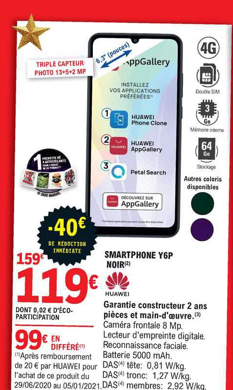 Smartphone Y6p Noir Huawei