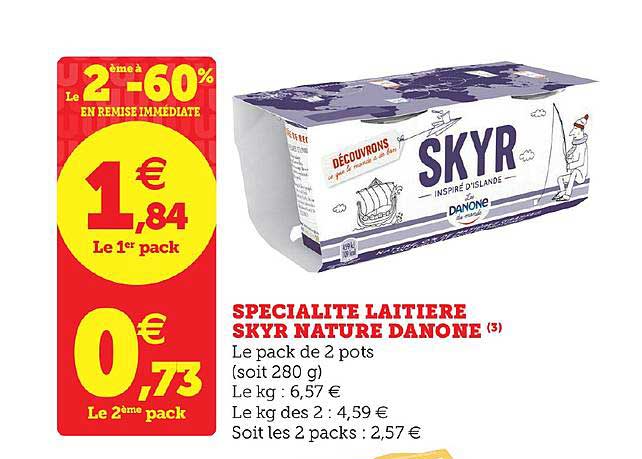 Spécialité Laitière Skyr Nature Danone
