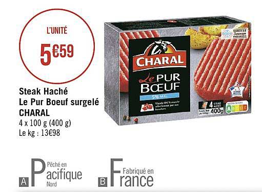 Steak Haché Le Pur Bœuf Surgelé Charal
